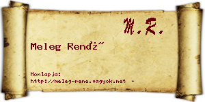 Meleg René névjegykártya